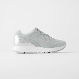 Zara split leather sneakers